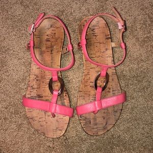 Pink Leather Vionic Sandals